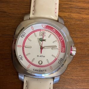 Whits and pink Lacoste watch